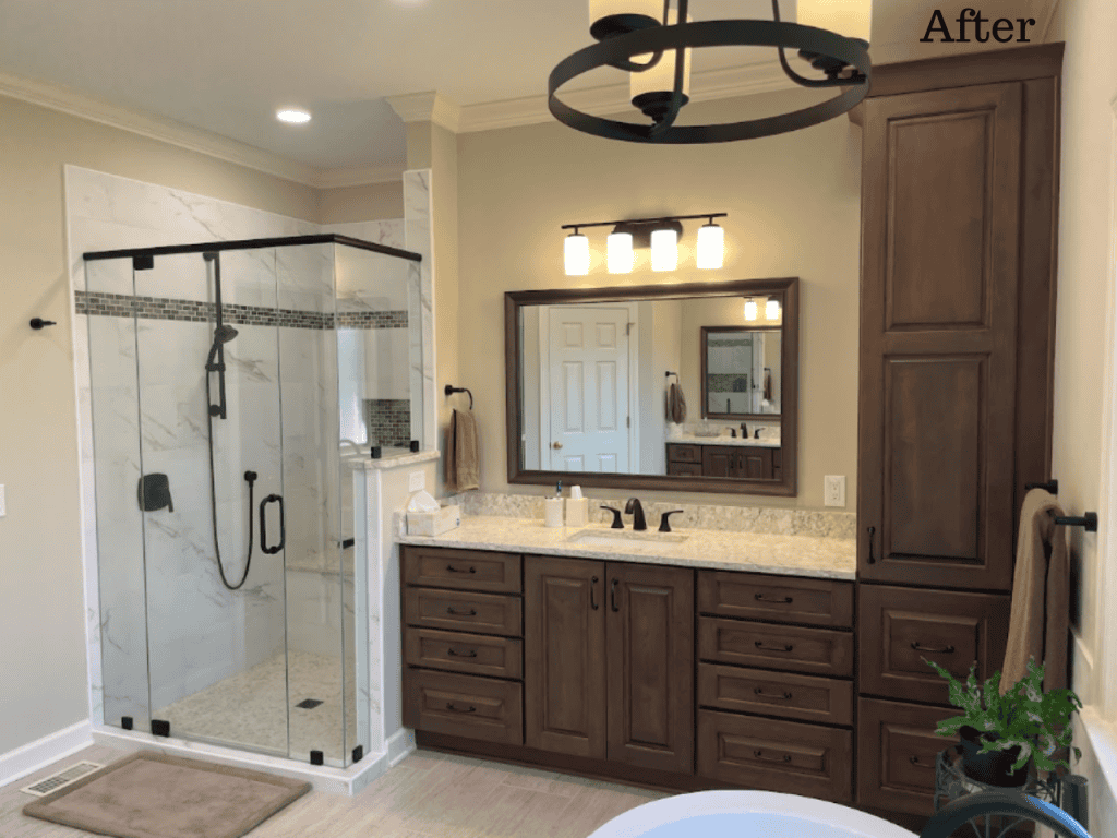 bathroom shower after