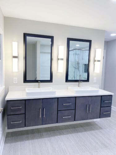 bathroom remodel floating vanity