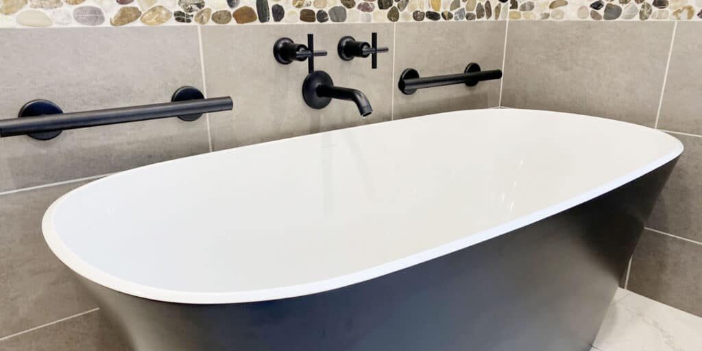 watertown bathroom remodel with two color victoria albert freestanding tub