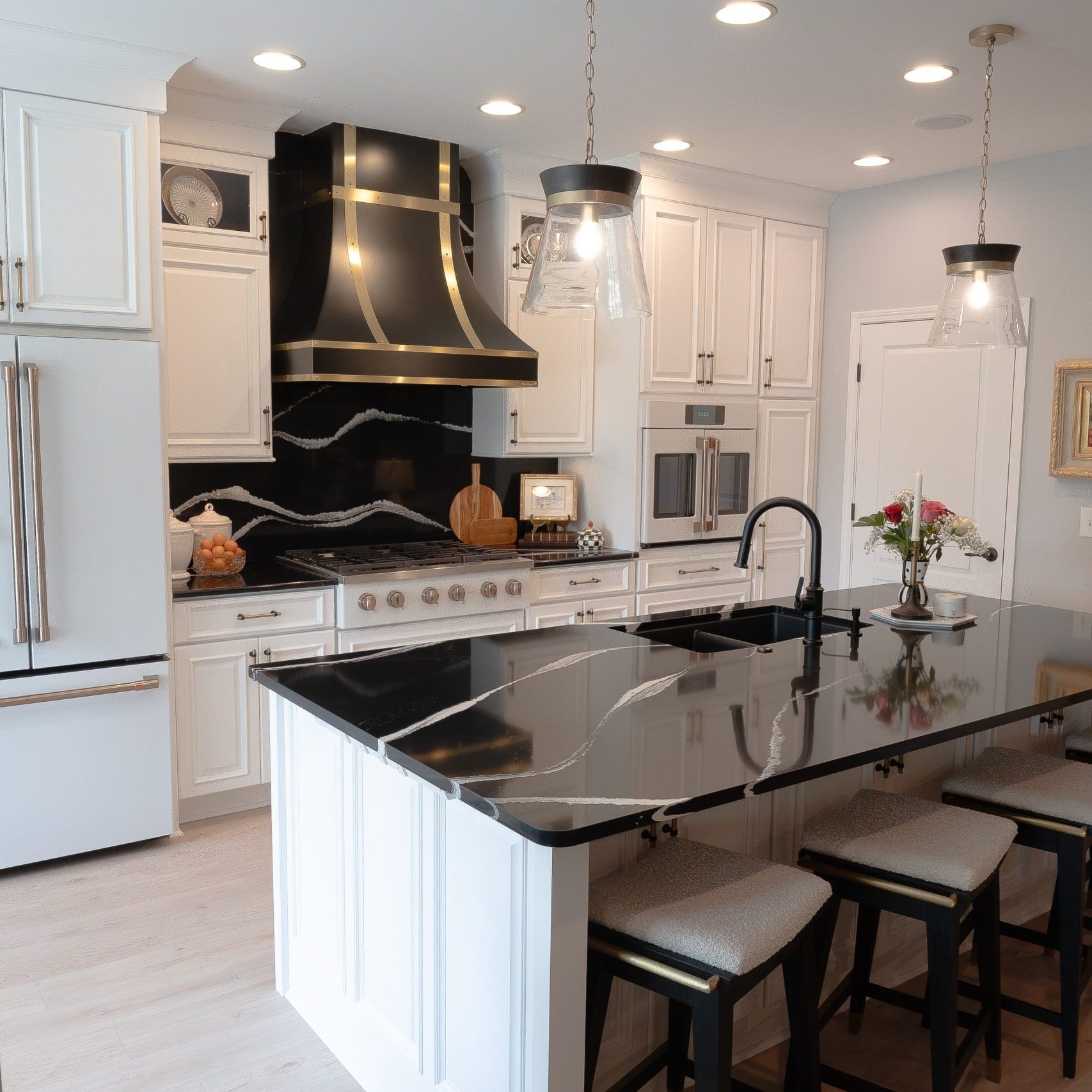 Kitchen Remodel with Large Island Seating and Extra Storage